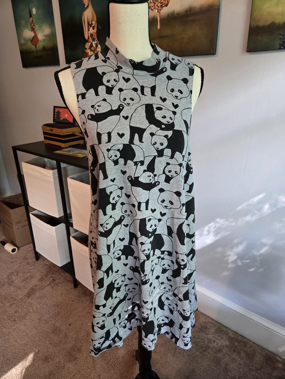 LTD Edition Rare Nooworks Panda Party Dahlia Shift Dress Small Maximalist